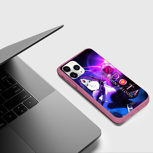 Чехол iPhone 11 Pro матовый DOTA: Кровь дракона / 3D-Малиновый – фото 3