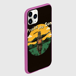 Чехол iPhone 11 Pro матовый Восхваляя солнце, цвет: 3D-фиолетовый — фото 2