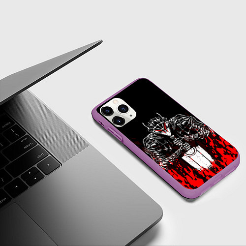 Чехол iPhone 11 Pro матовый BERSERK / 3D-Фиолетовый – фото 3