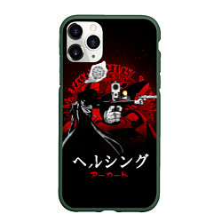 Чехол iPhone 11 Pro матовый Хеллсинг, Алукард, цвет: 3D-темно-зеленый