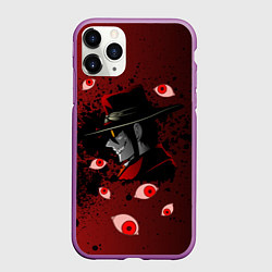 Чехол iPhone 11 Pro матовый ХеллсингHellsing, цвет: 3D-фиолетовый