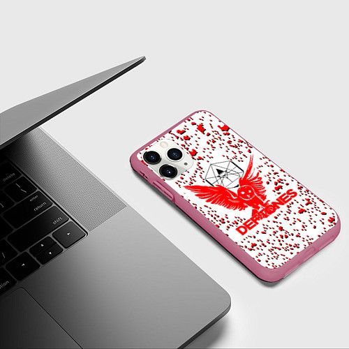 Чехол iPhone 11 Pro матовый Deftones / 3D-Малиновый – фото 3
