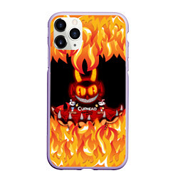 Чехол iPhone 11 Pro матовый CUPHEAD DEVIL, цвет: 3D-светло-сиреневый
