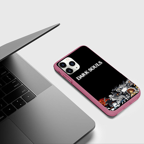 Чехол iPhone 11 Pro матовый 8bit Dark Souls / 3D-Малиновый – фото 3