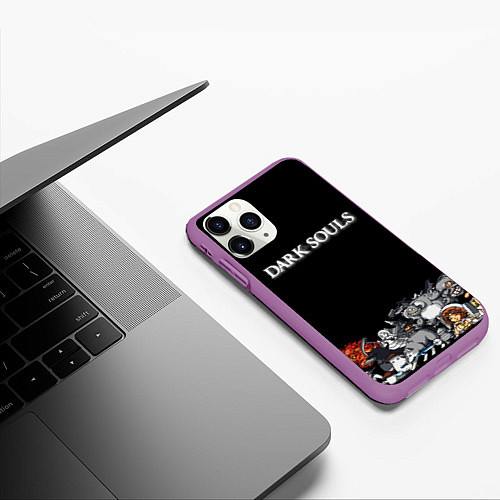 Чехол iPhone 11 Pro матовый 8bit Dark Souls / 3D-Фиолетовый – фото 3
