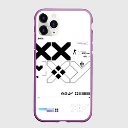 Чехол iPhone 11 Pro матовый Desert Eagle: Printstream White, цвет: 3D-фиолетовый