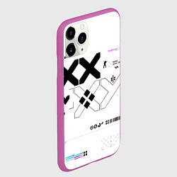 Чехол iPhone 11 Pro матовый Desert Eagle: Printstream White, цвет: 3D-фиолетовый — фото 2