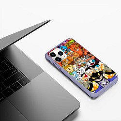 Чехол iPhone 11 Pro матовый CUPHEAD, цвет: 3D-светло-сиреневый — фото 2