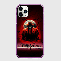 Чехол iPhone 11 Pro матовый HELLSING $$$, цвет: 3D-фиолетовый