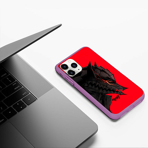 Чехол iPhone 11 Pro матовый BERSERK БЕРСЕРК / 3D-Фиолетовый – фото 3