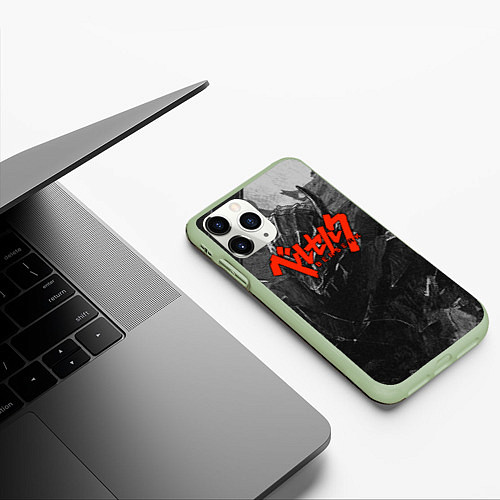 Чехол iPhone 11 Pro матовый BERSERK БЕРСЕРК / 3D-Салатовый – фото 3