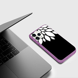 Чехол iPhone 11 Pro матовый Лепестки, цвет: 3D-фиолетовый — фото 2