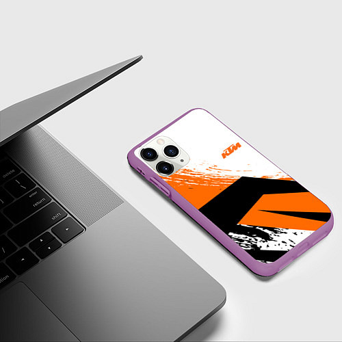 Чехол iPhone 11 Pro матовый KTM КТМ Z / 3D-Фиолетовый – фото 3