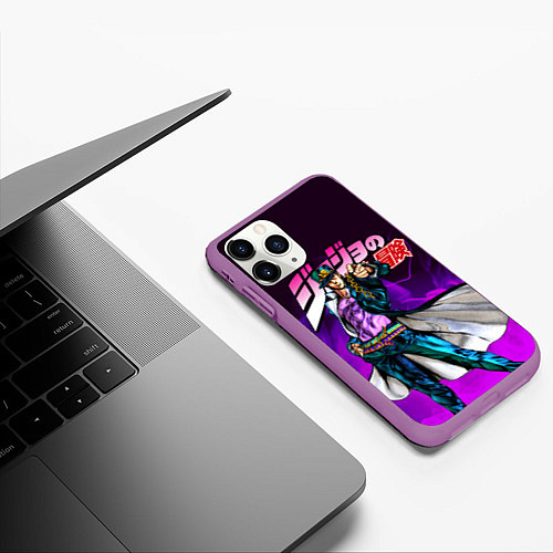 Чехол iPhone 11 Pro матовый JOJOS BIZARRE ADVENTURE / 3D-Фиолетовый – фото 3