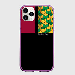 Чехол iPhone 11 Pro матовый Гию Томиока Kimetsu no Yaiba, цвет: 3D-фиолетовый