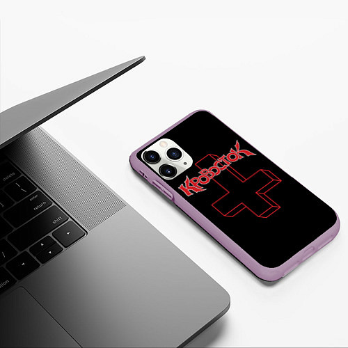 Чехол iPhone 11 Pro матовый Кровосток / 3D-Сиреневый – фото 3