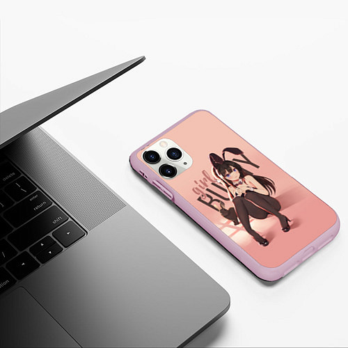 Чехол iPhone 11 Pro матовый Bunny Girl / 3D-Розовый – фото 3