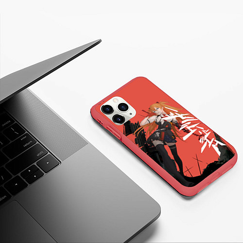 Чехол iPhone 11 Pro матовый Evangelion Asuka Langley / 3D-Красный – фото 3