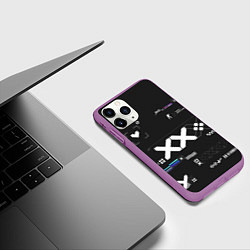 Чехол iPhone 11 Pro матовый Desert Eagle: Printstream Graphite, цвет: 3D-фиолетовый — фото 2