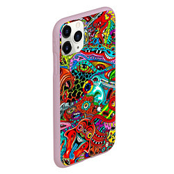 Чехол iPhone 11 Pro матовый Яркая абстракция bright abstraction, цвет: 3D-розовый — фото 2