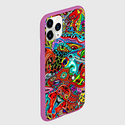 Чехол iPhone 11 Pro матовый Яркая абстракция bright abstraction, цвет: 3D-фиолетовый — фото 2