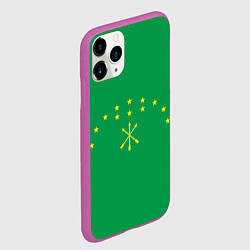 Чехол iPhone 11 Pro матовый Адыгея, цвет: 3D-фиолетовый — фото 2