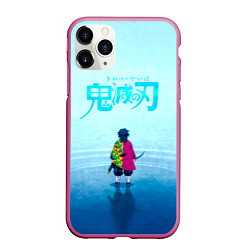 Чехол iPhone 11 Pro матовый Гию Томиока Kimetsu no Yaiba, цвет: 3D-малиновый