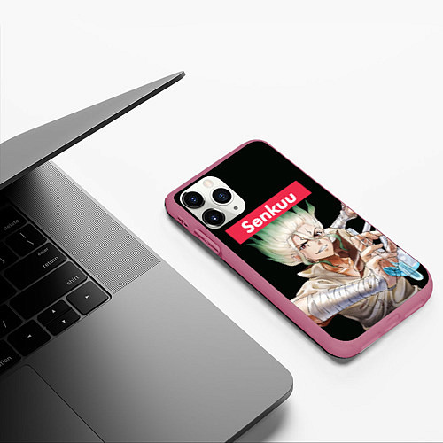 Чехол iPhone 11 Pro матовый Senkuu / 3D-Малиновый – фото 3