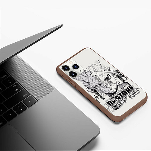 Чехол iPhone 11 Pro матовый Dr Stone Senkuu / 3D-Коричневый – фото 3
