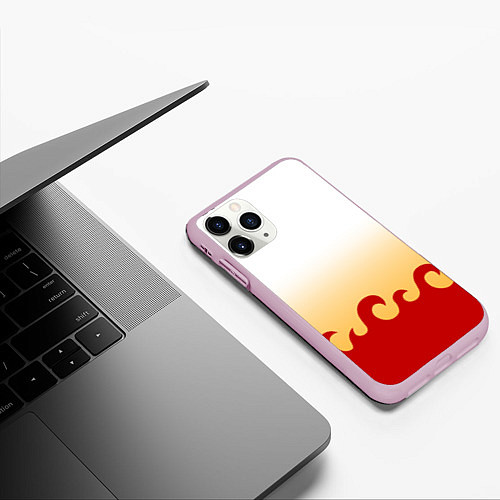 Чехол iPhone 11 Pro матовый ШИНДЖУРО РЕНГОКУ KNY / 3D-Розовый – фото 3