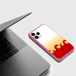 Чехол iPhone 11 Pro матовый ШИНДЖУРО РЕНГОКУ KNY, цвет: 3D-малиновый — фото 2
