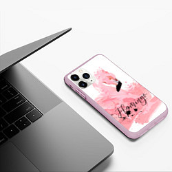 Чехол iPhone 11 Pro матовый Flamingo, цвет: 3D-розовый — фото 2