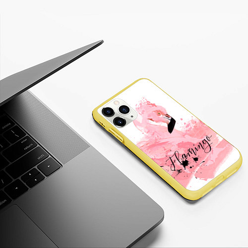 Чехол iPhone 11 Pro матовый Flamingo / 3D-Желтый – фото 3