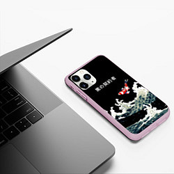 Чехол iPhone 11 Pro матовый Японский Стиль Карп Кои, цвет: 3D-розовый — фото 2