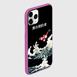 Чехол iPhone 11 Pro матовый Японский Стиль Карп Кои, цвет: 3D-фиолетовый — фото 2