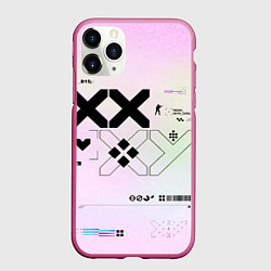 Чехол iPhone 11 Pro матовый Printstream style Поток информации Белизна 0 1,Чер