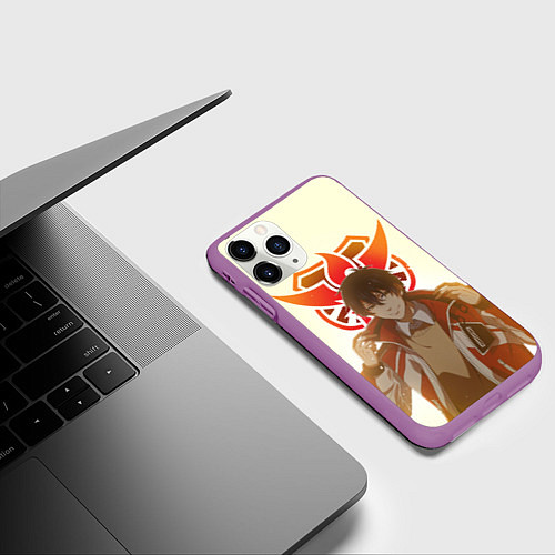 Чехол iPhone 11 Pro матовый Аватар короля / 3D-Фиолетовый – фото 3