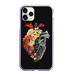 Чехол iPhone 11 Pro матовый Natural Heart Dual, цвет: 3D-светло-сиреневый