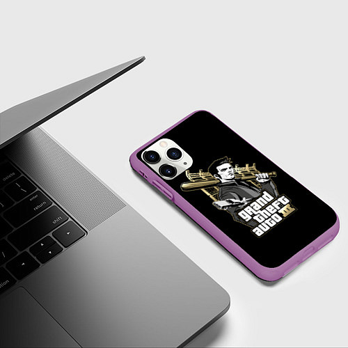 Чехол iPhone 11 Pro матовый Клод GTA 3 / 3D-Фиолетовый – фото 3