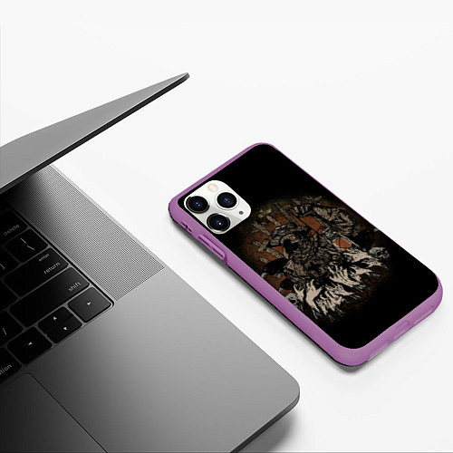 Чехол iPhone 11 Pro матовый Doctor Plague Black Death / 3D-Фиолетовый – фото 3