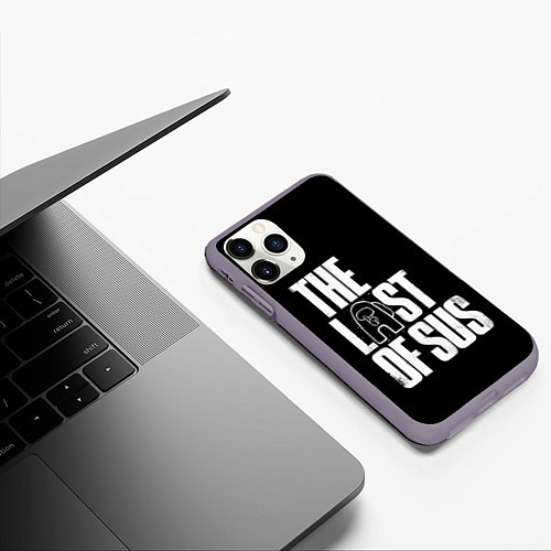 Чехол iPhone 11 Pro матовый Among Us The Last Of Us / 3D-Серый – фото 3