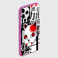 Чехол iPhone 11 Pro матовый МАСКА ТАНДЖИРО КАМАДО, цвет: 3D-фиолетовый — фото 2
