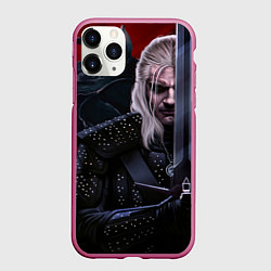 Чехол iPhone 11 Pro матовый Ведьмак Геральт, цвет: 3D-малиновый