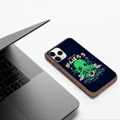 Чехол iPhone 11 Pro матовый Cthulhu Good Luck / 3D-Коричневый – фото 3