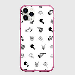 Чехол iPhone 11 Pro матовый Кровосток Паттерн Z, цвет: 3D-малиновый