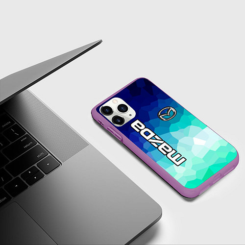 Чехол iPhone 11 Pro матовый Mazda Motor / 3D-Фиолетовый – фото 3