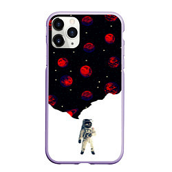 Чехол iPhone 11 Pro матовый Мысли космонавта про космос, цвет: 3D-светло-сиреневый
