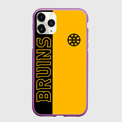 Чехол iPhone 11 Pro матовый NHL BOSTON BRUINS, цвет: 3D-фиолетовый