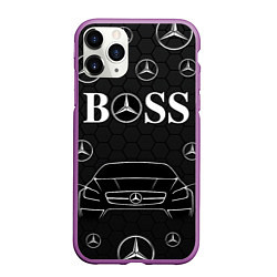 Чехол iPhone 11 Pro матовый BOSS MERCEDES-BENZ, цвет: 3D-фиолетовый