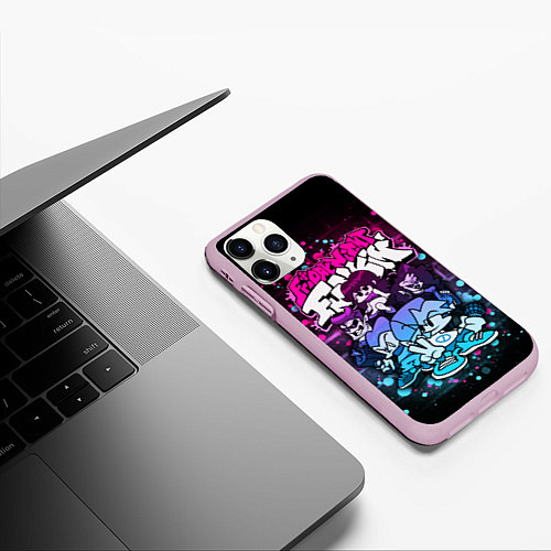 Чехол iPhone 11 Pro матовый Friday Night Funkin Neon / 3D-Розовый – фото 3